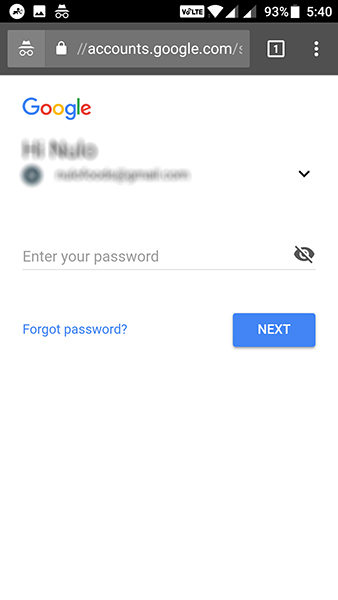 forgot password